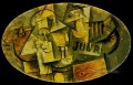 Guitare verre et journal 1912 Cubists